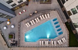 Aerial view of pool
