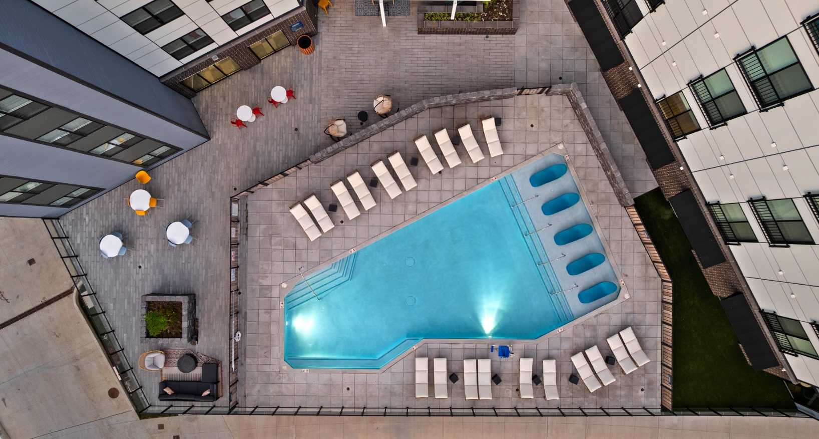 Aerial view of pool