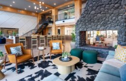 lobby lounge with fireplace