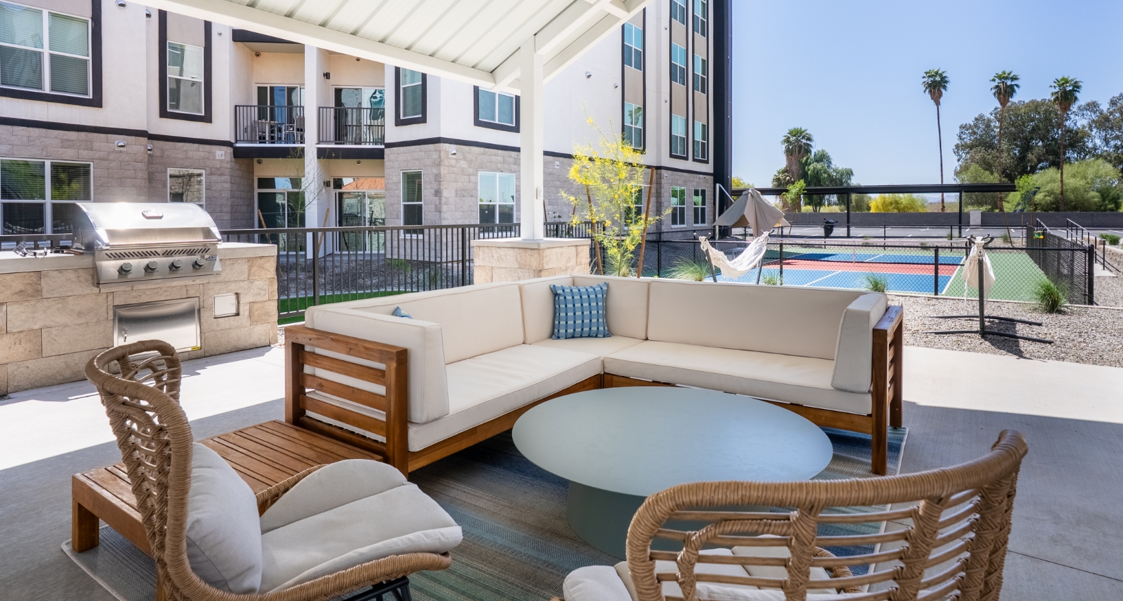 outdoor grill with sectional couch